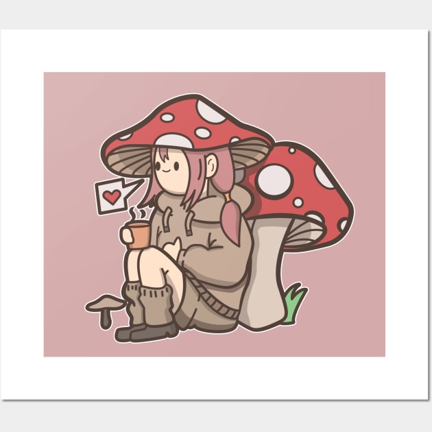 mushroom girl Wall Art by ArtStopCreative